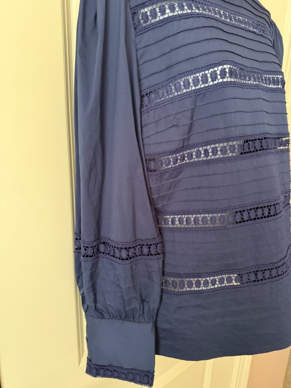 Halogen Nordstrom Blue Puff Long Sleeve Blouse size Small - Picture 2 of 9